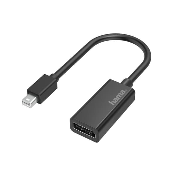 Hama - DisplayPort-adapter - Mini DisplayPort (S) til DisplayPort (W) - Thunderbolt 2 - 4K-understøttelse - sort