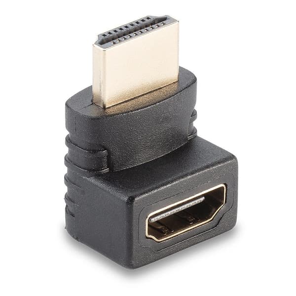 Lindy - Video-/lydadapter - HDMI - HDMI 19 pin (M) - HDMI 19 pin (W) - skærmet - stik 90° (41086)