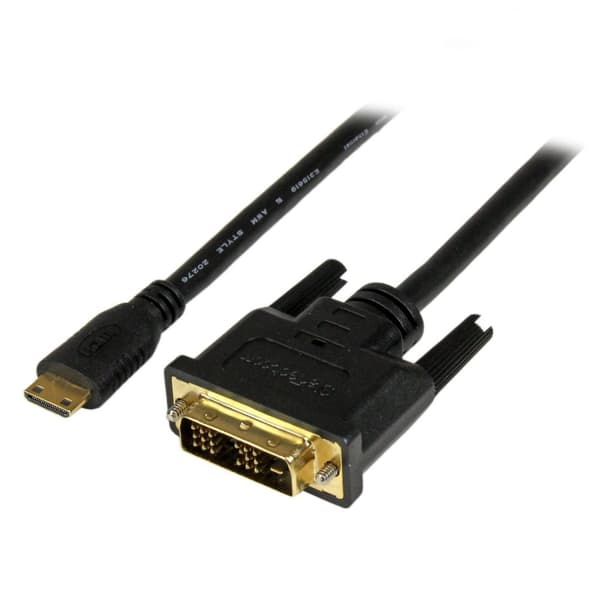 StarTech.com Mini HDMI til DVI-kabel - M/M - Videokabel - HDMI / DVI - 30 AWG - Mini-HDMI, 19-benet (M) - DVI-D (M) - 2,0 m - skærmet - sort (HDCDVIMM