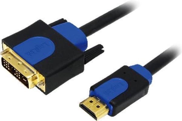 LogiLink CHB3105 videokabel adapter 5 m HDMI DVI-D Sort, Blå