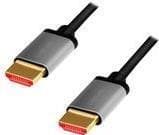 LogiLink - Ultra High Speed HDMI med Ethernet-kabel - HDMI hane till HDMI hane - 2 m - trippel isolering - grå, svart - stöder 8K 60 Hz (7680 x 4320)