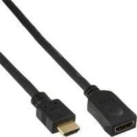 In-line - video-/lydkabel - HDMI - HDMI 19-pin (M) - HDMI 19-pin (F) - 1,0m - sort (17631G)