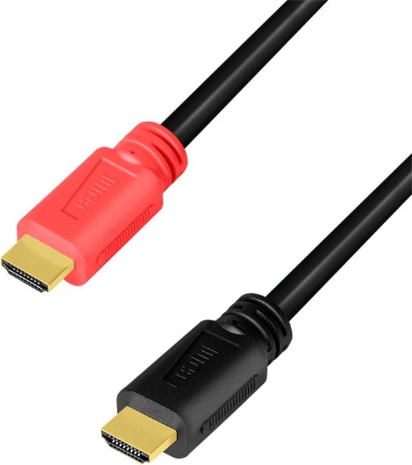 LogiLink CHV0101, 15 m, HDMI Type A (Standard), HDMI Type A (Standard), 3D, 18 Gbit/s, Sort, Rood