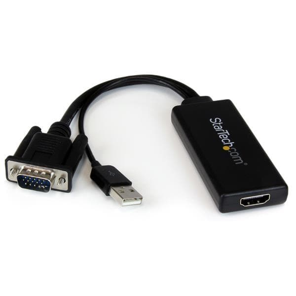 StarTech.com VGA til HDMI-adapter med USB-lyd og strøm - Videokonverter - VGA - HDMI - Sort (VGA2HDU)