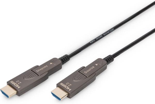 Digitus AK-330127-300-S, 30 m, HDMI Type A (Standard), HDMI Type D (Micro), 4096 x 2560 pixels, 18 Gbps, Sort