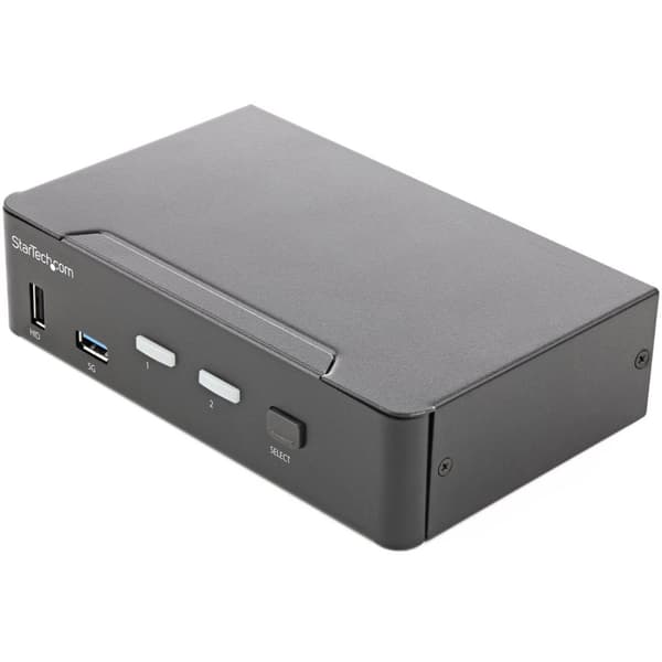 StarTech.com 2-porttinen HDMI KVM -kytkin - yksi näyttö 4K 60 Hz Ultra HD HDR - HDMI 2.0 KVM -kytkin, jossa 2-porttinen USB 3.0 -keskitin (5 Gbps) ja