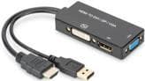 Digitus Assmann - Videokonverter - HDMI - DVI, DisplayPort, VGA - sort (AK-330403-002-S)
