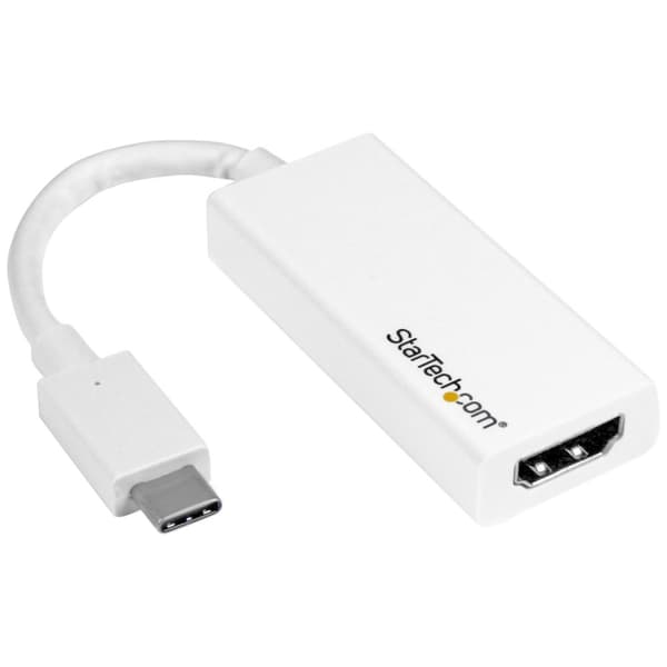 StarTech.com USB-C til HDMI-adapter - USB C HDMI-adapter til MacBook ChromeBook Pixel eller andre USB C-enheder med USB Type C - 4K 60Hz - Ekstern vid Hvid