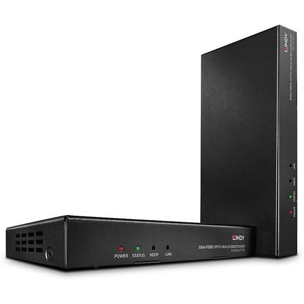 HDMI-förlängare - LINDY - 300 m - Fiberoptik - Högkvalitativ överföring - Idealisk för att förlänga signalen