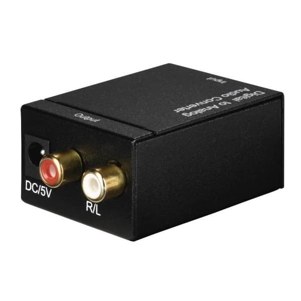 Ljudkonverterare - HAMA - Digital till analogisk - 2 digitala ingångar - Plug & Play - Svart