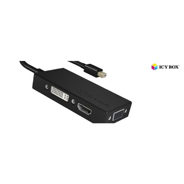 Videokonverter - ICY BOX - IB-AC1032 - Mini DisplayPort - DVI, HDMI, VGA - Svart