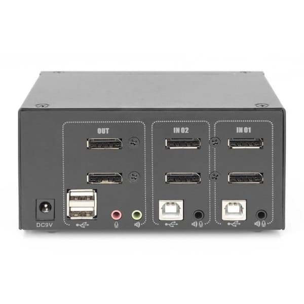 DIGITUS 2-PORTAR DISPLAYPORT DUAL-VIEW, 60 HZ 4K VID 60 HZ, STÖDS