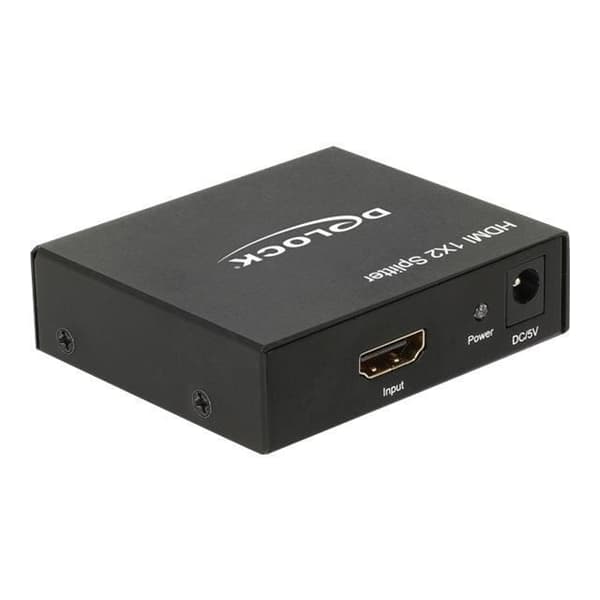 HDMI splitter - DeLock - 1 x HDMI in &gt; 2 x HDMI ut - 4K - 3D-stöd - Metallhölje