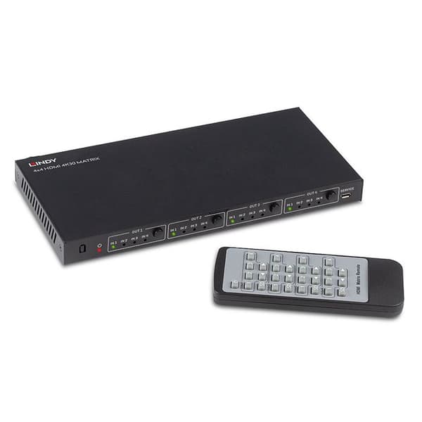 Lindy HDMI 4K UHD 4x4 Matrix Video-Audio Switch Stationär dator
