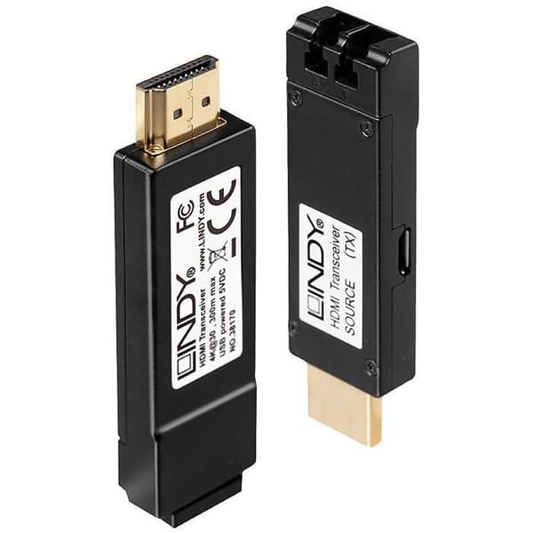Kit Extender HDMI 4K - LINDY - 300m - Fiberoptik - Sändare och Mottagare - 10.2 Gbit/s