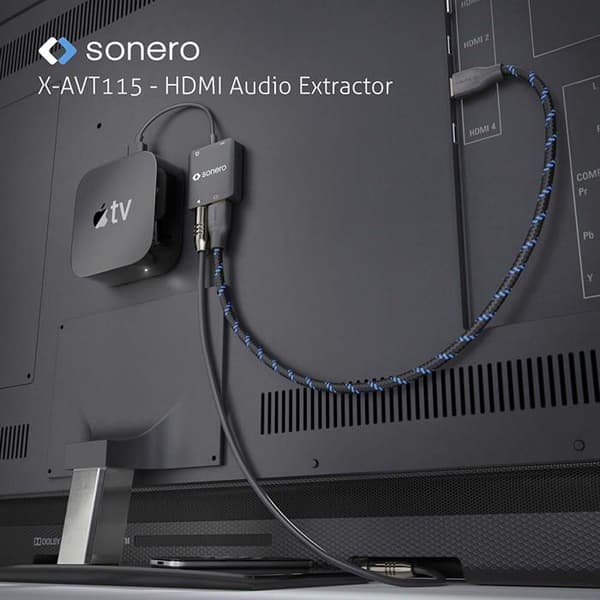 TV switch - TV splitter - TV converter Sonero - AVT115 - 4K Audio Extractor Svart