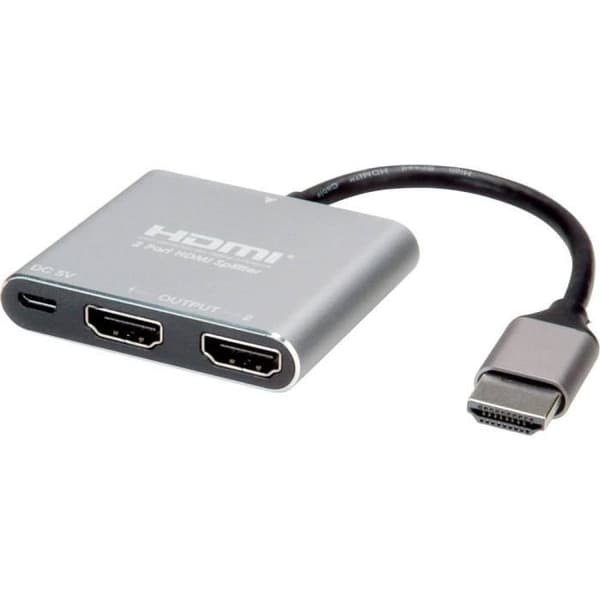 Värde HDMI splitter 3840 x 2160 pixlar silver (metallic)