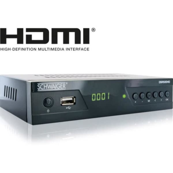 Schwaiger DSR500HD Front USB SAT HD-mottagare Antal tuners: 1