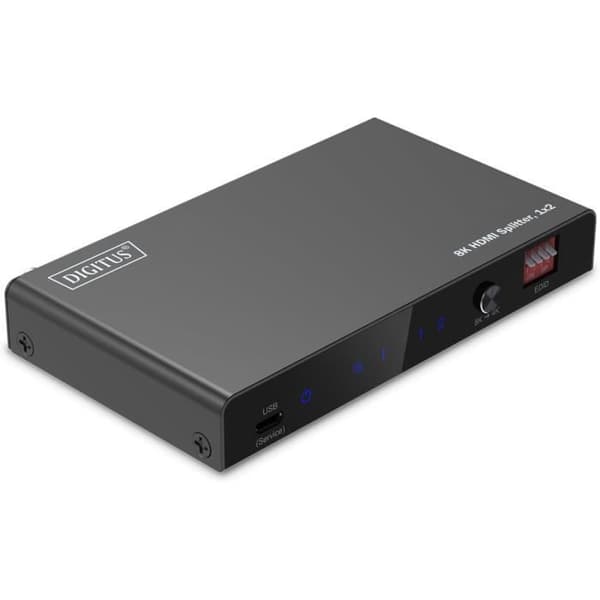 HDMI 2.1-splitter - DIGITUS - DS-55339 - 8K60Hz - Ljudutvinning - Anpassningsbara EDID-inställningar