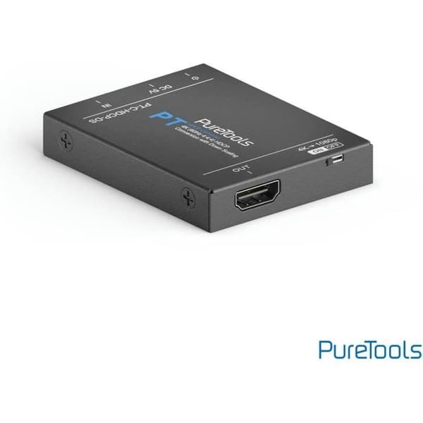 PureTools HDCP-konverter med nedsättningsskala, HDCP 2.3 till HDCP 1.4, uppskalning 4K till 1080p, 4K 60Hz 444 och kontakt