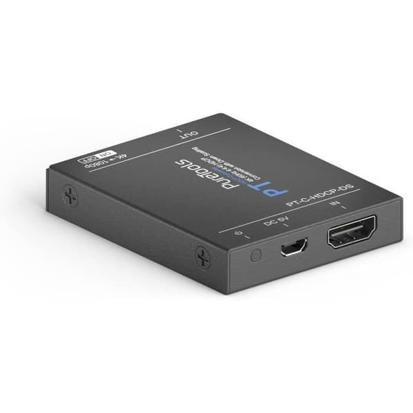 PureTools HDCP-konverter med nedsättningsskala, HDCP 2.3 till HDCP 1.4, uppskalning 4K till 1080p, 4K 60Hz 444 och kontakt