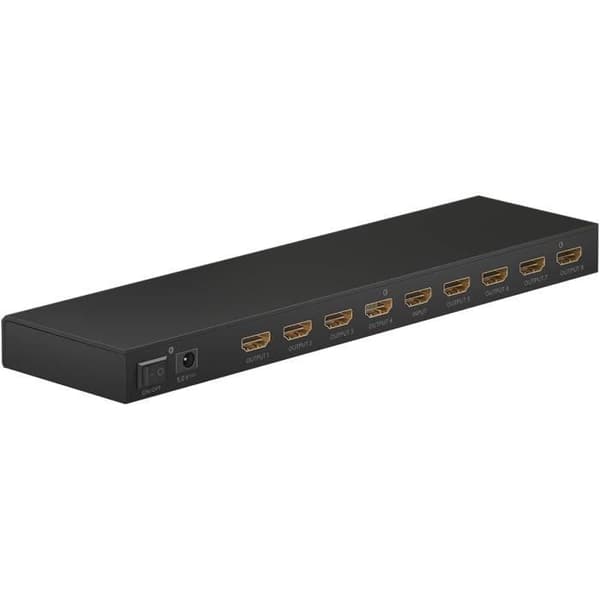 HDMI Splitter 1x8 - goobay - 58484 - 4K 60 Hz - Aluminium - Plug &amp; Play
