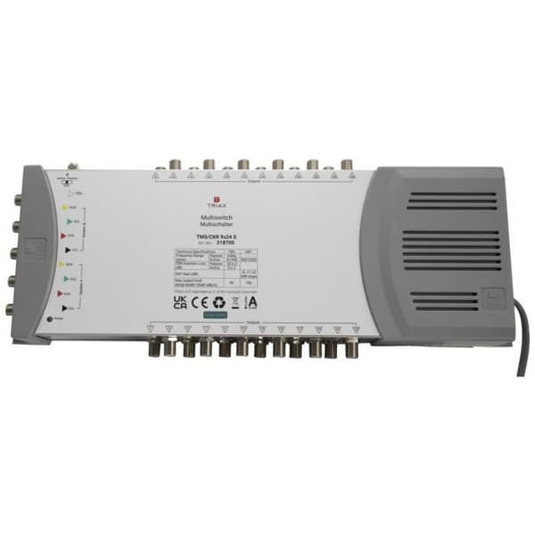 Triax TMS-CKR 9x24 S SAT multipla switch Ingångar (multi switch): 9 (8 markbunden SAT-1) Antal abonnenter: 24