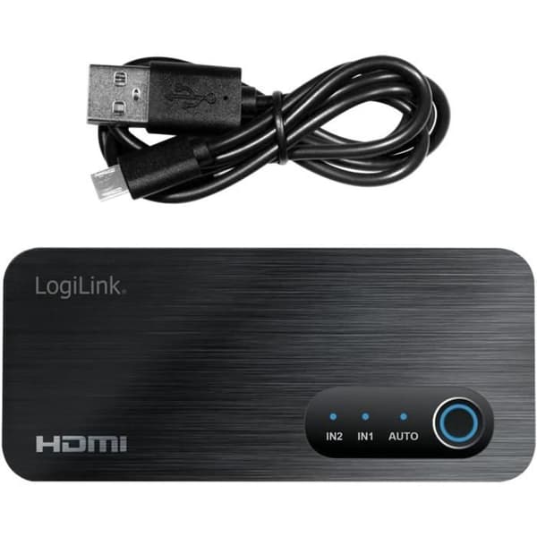 Commutator HDMI 8K LogiLink HD0058 - 2 portar 2 källor 1 utgång - svart