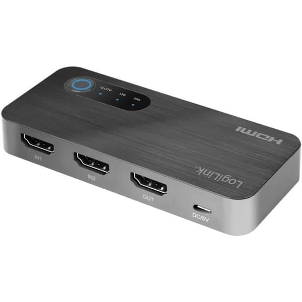 Commutator HDMI 8K LogiLink HD0058 - 2 portar 2 källor 1 utgång - svart