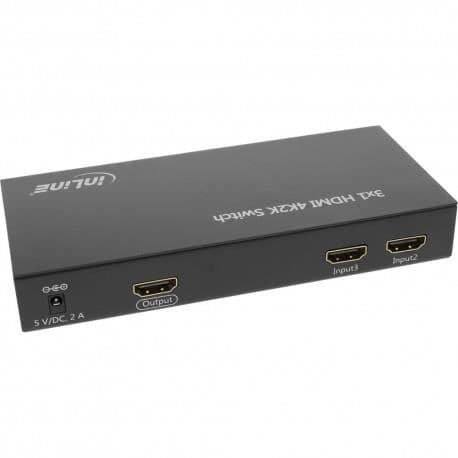 Switch HDMI InLine®, 3 ingångar till 1 utgång, 4K2K, 3D, HD-ljud