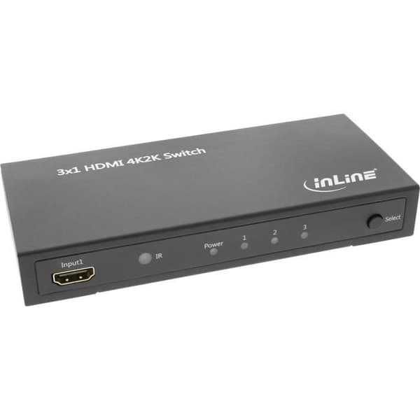 Switch HDMI InLine®, 3 ingångar till 1 utgång, 4K2K, 3D, HD-ljud