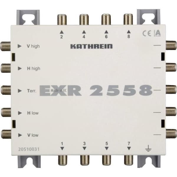 Multiswitch SAT-kaskad Kathrein EXR 2558 Ingångar=5 (4 markbundna SAT-1) Antal abonnenter=8