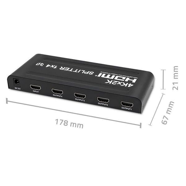 TV switch - tv splitter - tv converter Qoltec - 51798 - Aktiv HDMI splitter 4 x HDMI 4K x 2K 3,4 GB/s