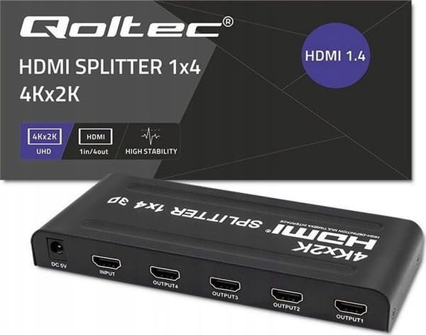 TV switch - tv splitter - tv converter Qoltec - 51798 - Aktiv HDMI splitter 4 x HDMI 4K x 2K 3,4 GB/s