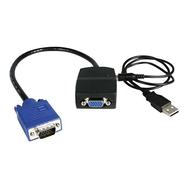 1x VGA (M) till 2x (F) videodelarkabel - USB-driven VGA-delare - 1x VGA (M) till 2x VGA (F) - Svart - ST122LE