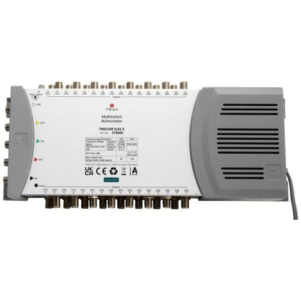 Triax TMS-CKR 5x32 S Satellitmultiplexer Ingångar (multiplexer): 5 (4 SAT-1 markbundna) Antal abonnenter: 32