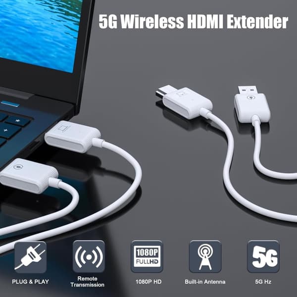 NÖRDIC Wireless HDMI Extender Transmitter and Receiver Kit, 30m 4K Support 5GHz