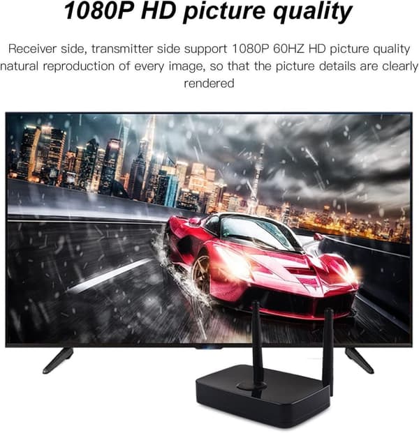 NÖRDIC Wireless HD 1080 P Multimedia Interface Transmitter Receiver Kit, Supports 5G and 2.4G Dual Band WiFi