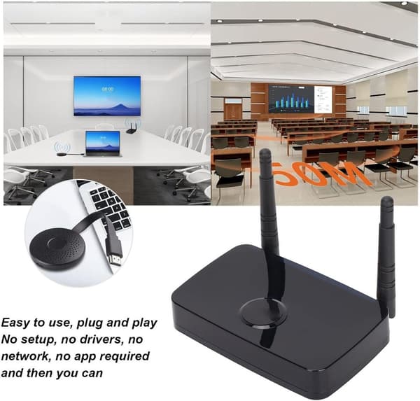 NÖRDIC Wireless HD 1080 P Multimedia Interface Transmitter Receiver Kit, Supports 5G and 2.4G Dual Band WiFi