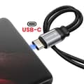 Miniatyrbild 3 av 5: Splitter Audio och USB-C Laddare 2-i-1 Nylon Flätad Anti-nod Swissten Svart