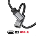 Miniatyrbild 4 av 5: Splitter Audio och USB-C Laddare 2-i-1 Nylon Flätad Anti-nod Swissten Svart