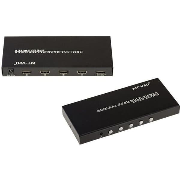 HDMI-switch 4 matar in en utgång, med flera visningar på PIP-skärmen 1 till 4 bilder. Quad HDMI multiviewer-omkopplare.