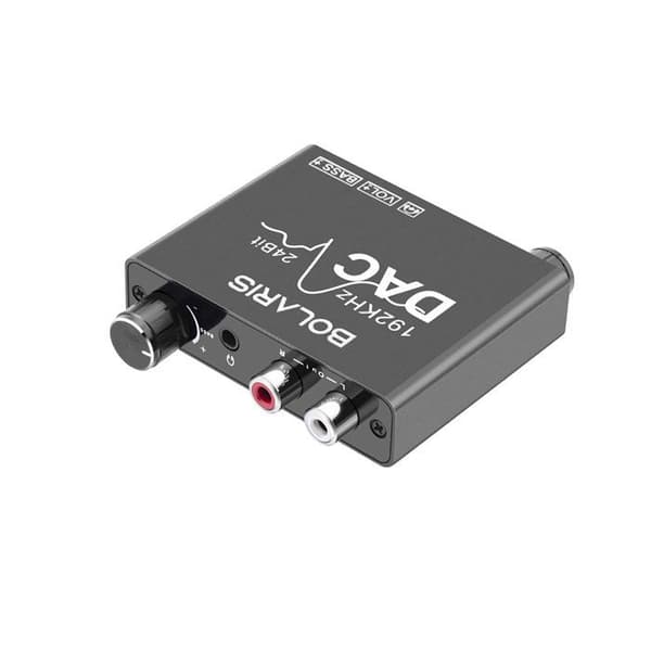 DAC ljudkonverterare 192 kHz digital till analog / RCA / jack svart