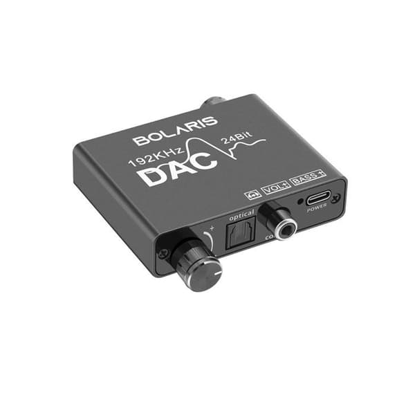 DAC ljudkonverterare 192 kHz digital till analog / RCA / jack svart