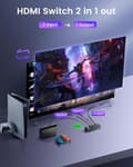 Miniatyrbillede 4 af 9: NÖRDIC HDMI 2 til 1 switch 8K60Hz 4K@120Hz med fjernbetjening, aluminium
