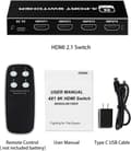 Miniatyrbillede 7 af 7: NÖRDIC HDMI 2.1 Switch 4 til 1 8K60Hz 4K144Hz 48Gbps