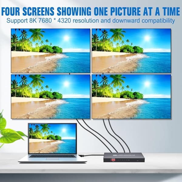 NÖRDIC 1 till 4 Splitter HDMI 2.1 8K60Hz 4K120Hz
