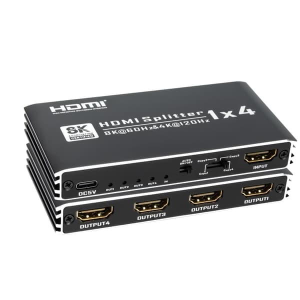 NÖRDIC 1 till 4 Splitter HDMI 2.1 8K60Hz 4K120Hz