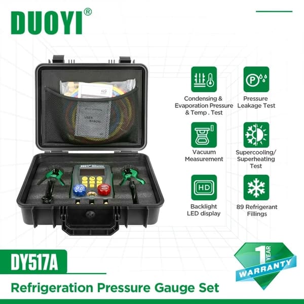 Digital Manifold Meter, HVAC Vakuumgauge, Kyltestare, DY517A