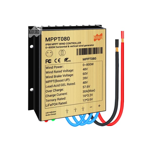 MPPT Vindcontroller, Maksimal Effekt, IP68 Vandtæt,30A, 48V vekselstrøm, 800W